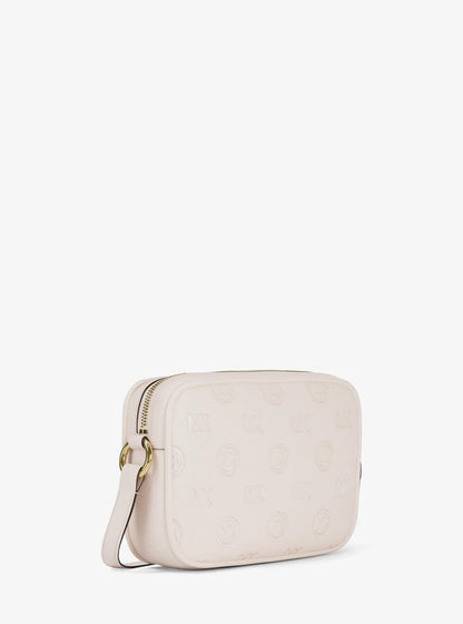 jet set travel large logo debossed camera crossbody bag