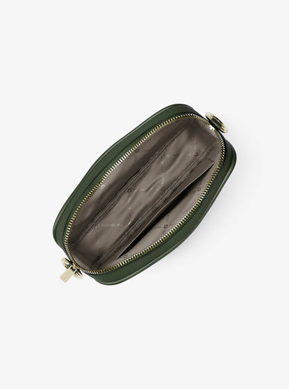 jet set small pebbled leather camera crossbody bag