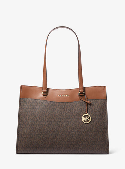 jet set large signature logo tote bag