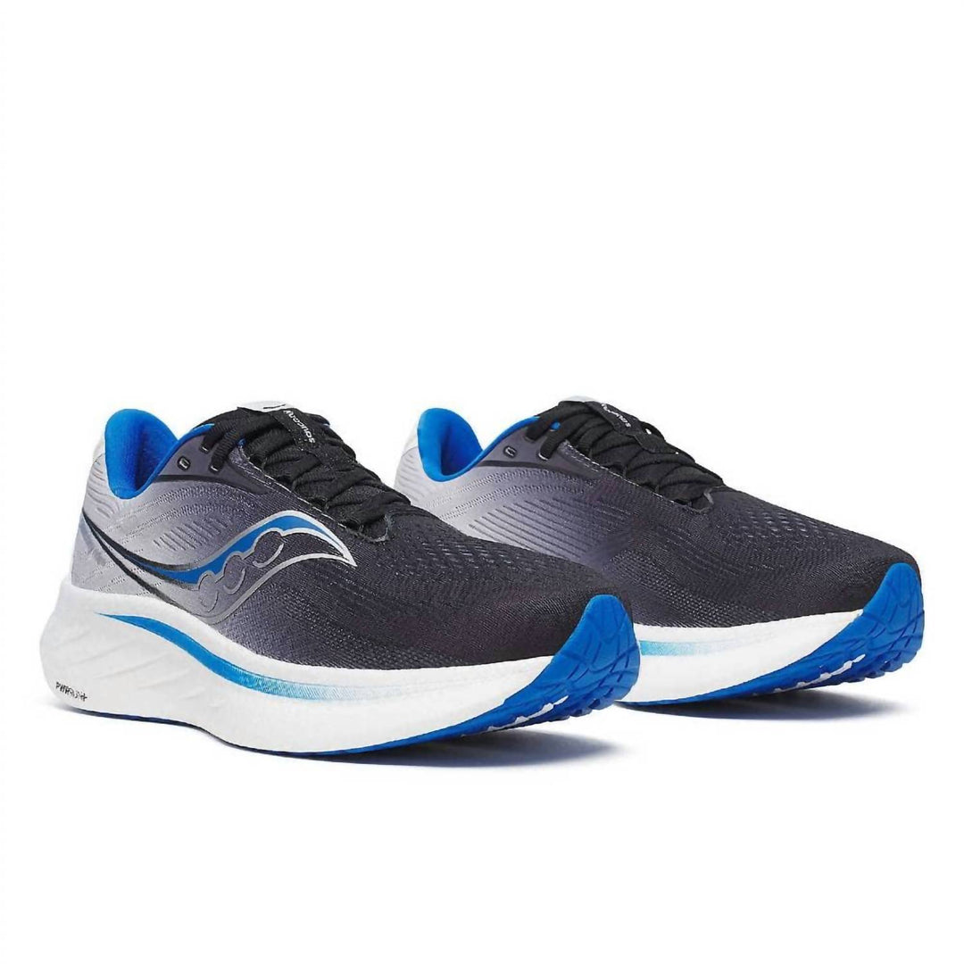 men's ride 18 running shoes in black/skydiver