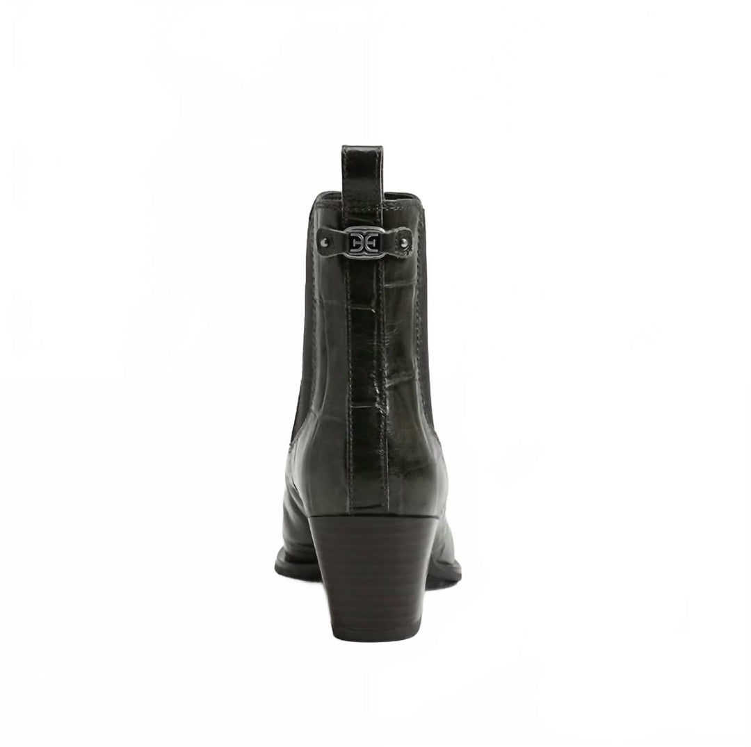 women's ashtyn 2 ankle bootie in deep olive croco leather