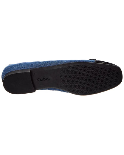 denim & leather ballet flat