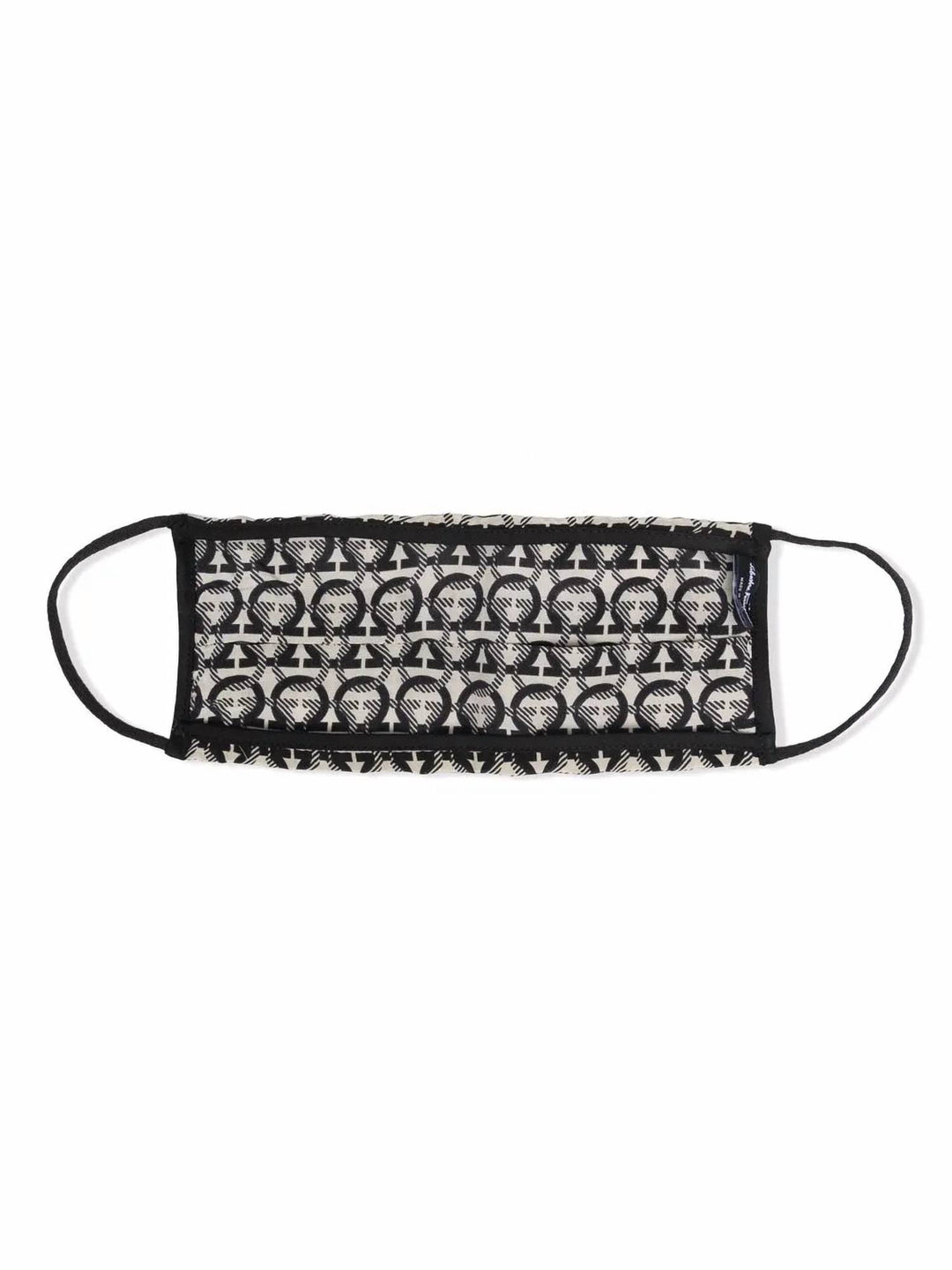 unisex face mask with pockets in black-beige