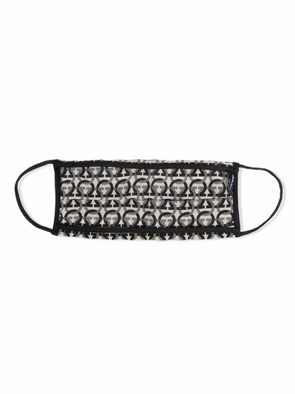 unisex face mask with pockets in black-beige