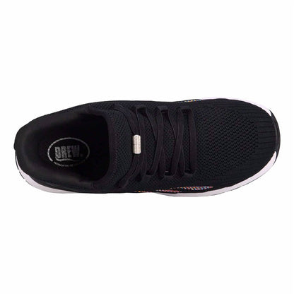 women halo sneakers in black mesh combo