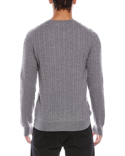 twist cable wool & cashmere-blend crewneck sweater