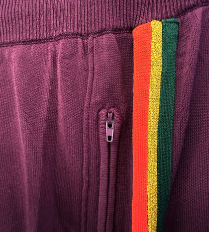 women's old school-style track pants in burgundy
