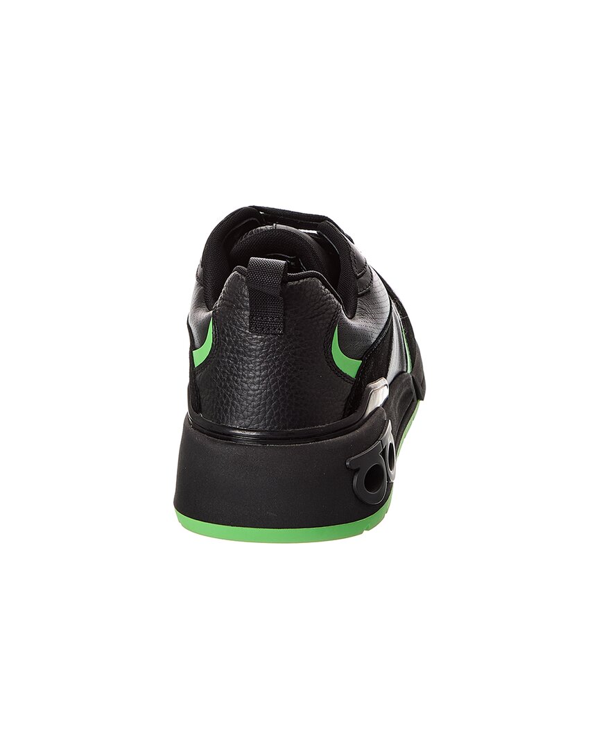 ferragamo leather & suede sneaker
