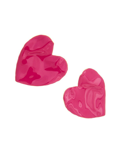 large enameled heart earrings