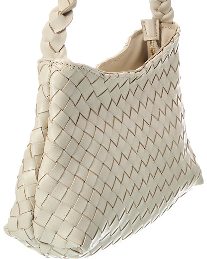 kaia hand-woven leather shoulder bag