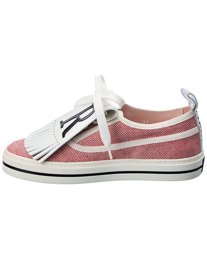 call me vivier patch canvas & leather sneaker