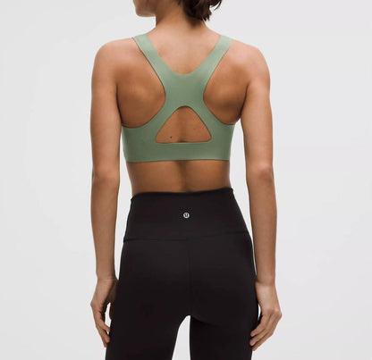 women's go further bra in grey eucalyptus