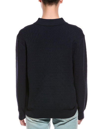 basket weave polo sweater