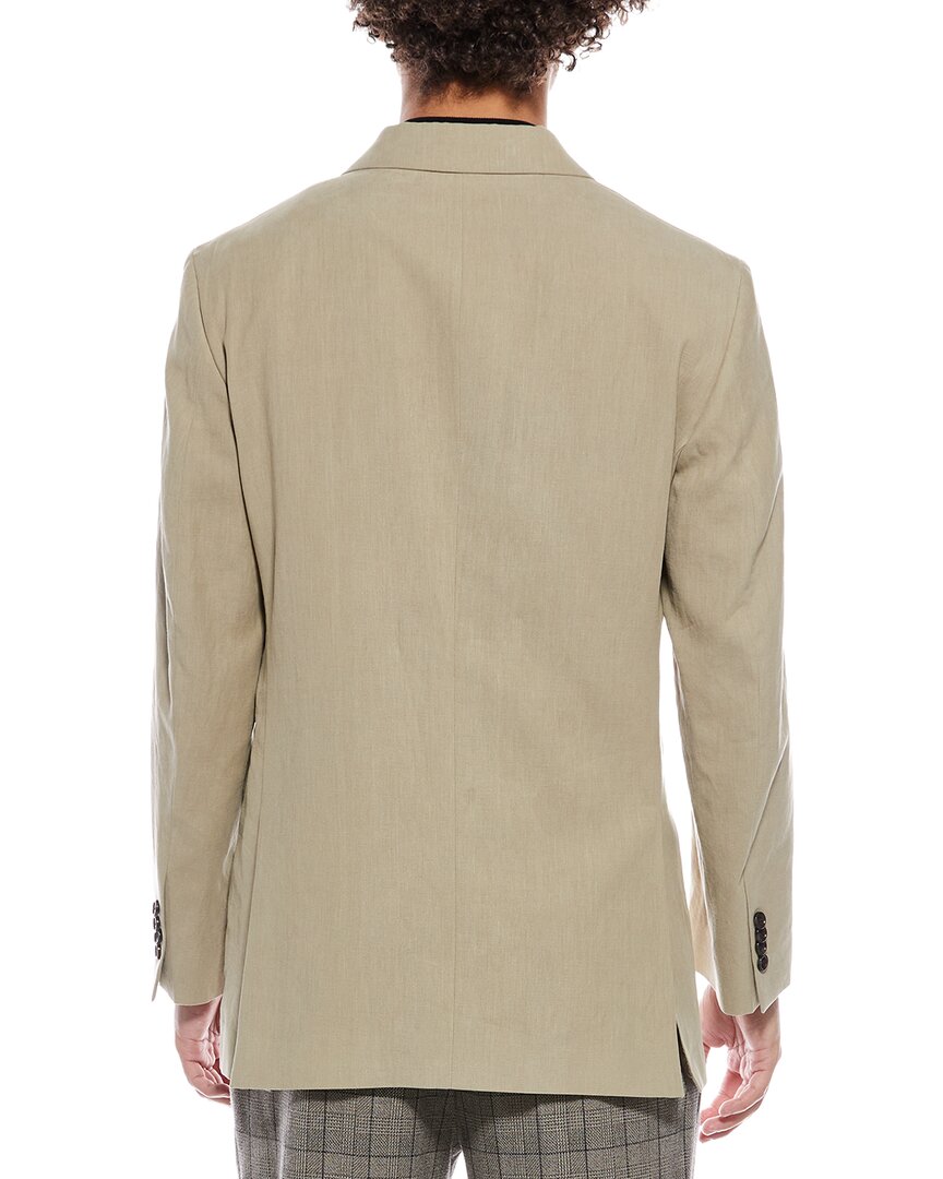 relaxed linen tuxedo jacket