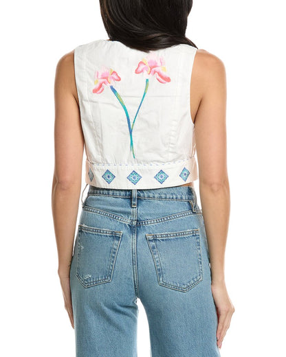 embroidered genevieve vest