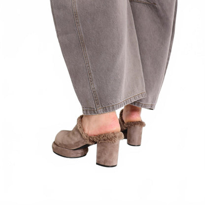 women's mod winter mules in taupe