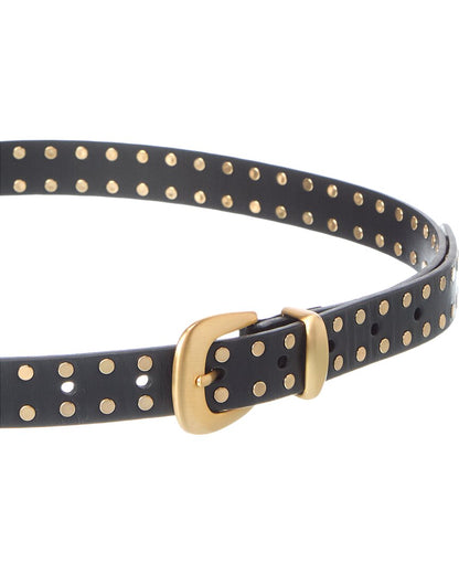 leather clean western flat stud belt