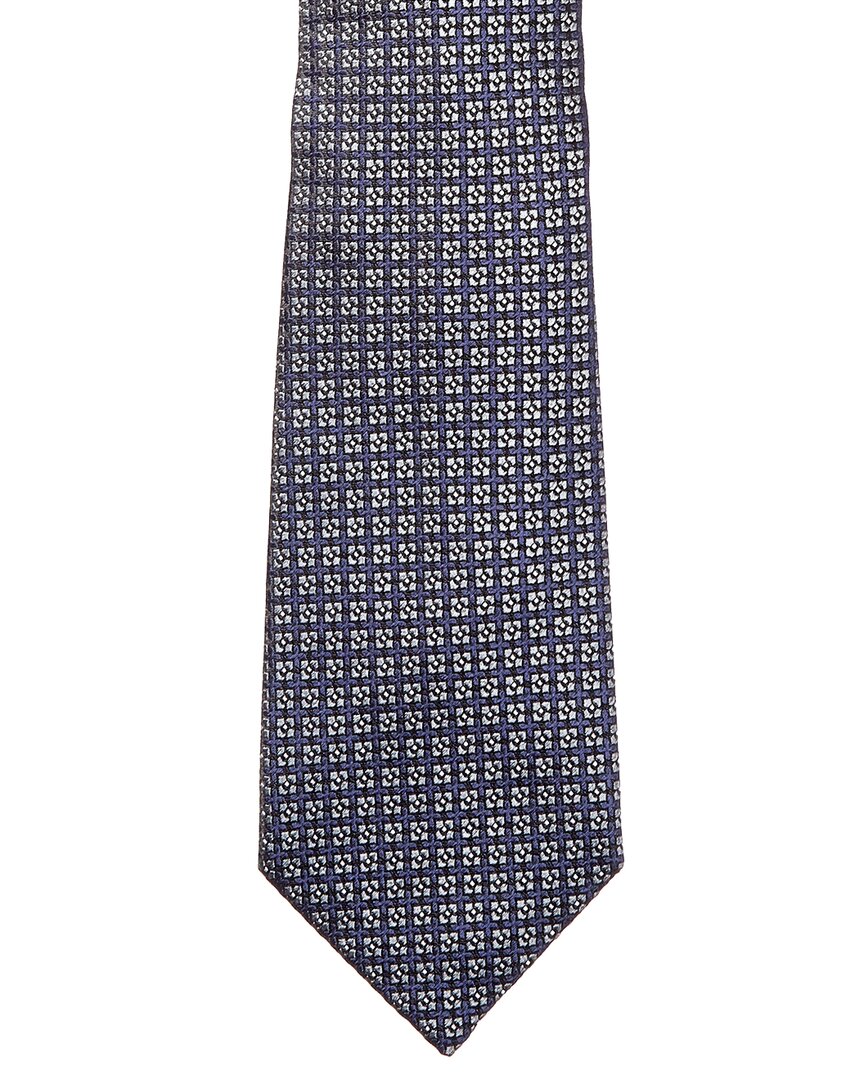 blue squares silk tie
