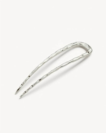 women's midi wavy french hair pin in silver