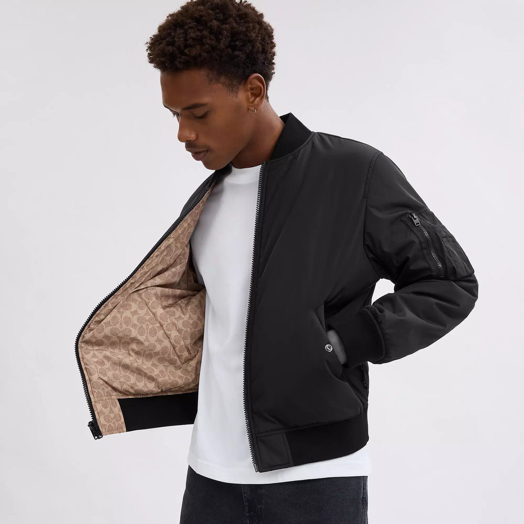 reversible ma 1 jacket in recycled polyester