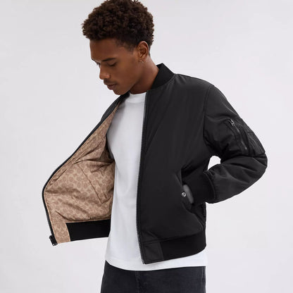 reversible ma 1 jacket in recycled polyester