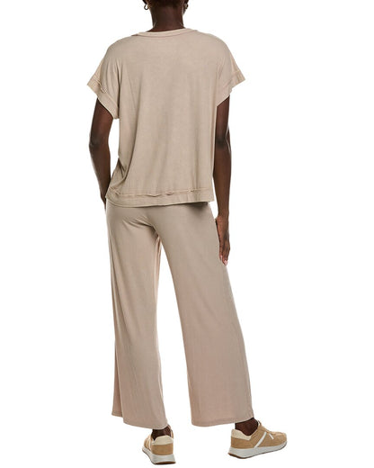 2pc ribbed acid wash top & pant set