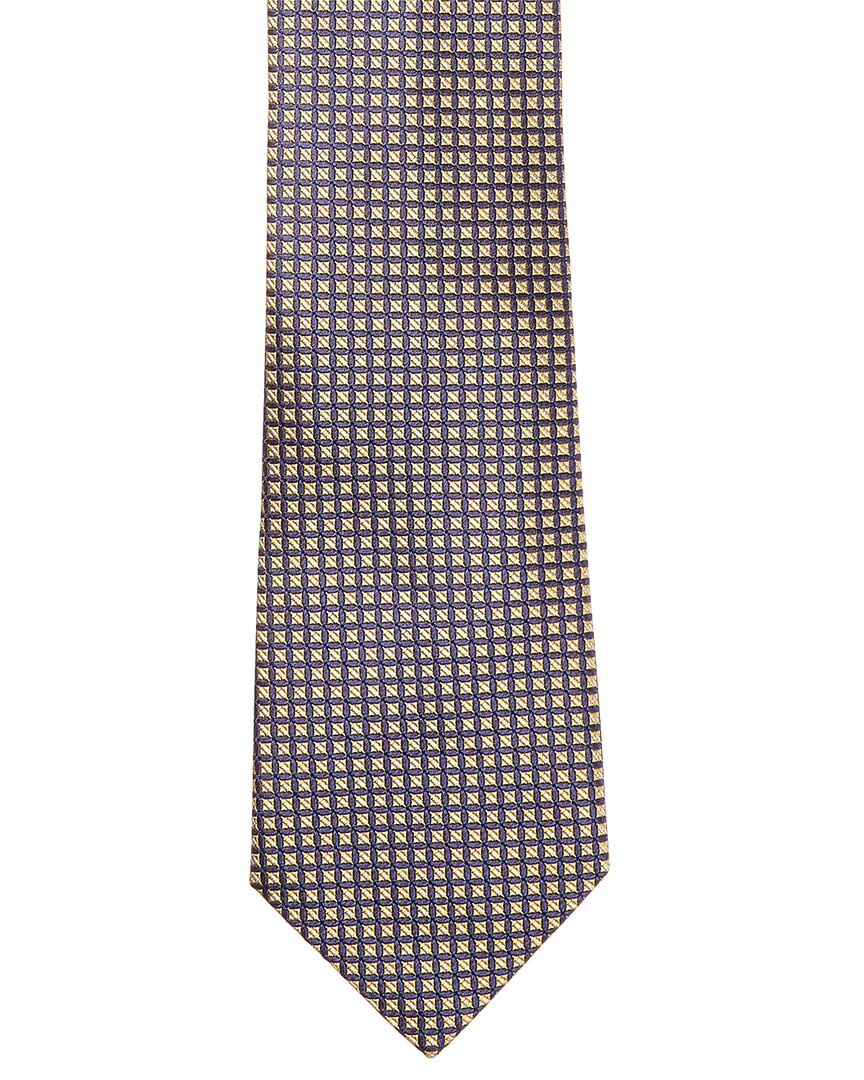 yellow squares silk tie