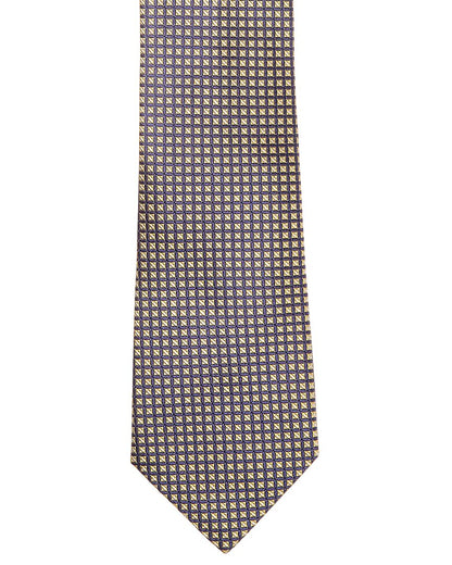 yellow squares silk tie