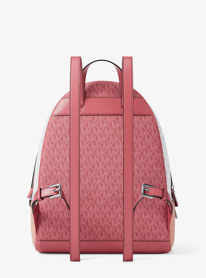 rhea medium color-block signature logo backpack