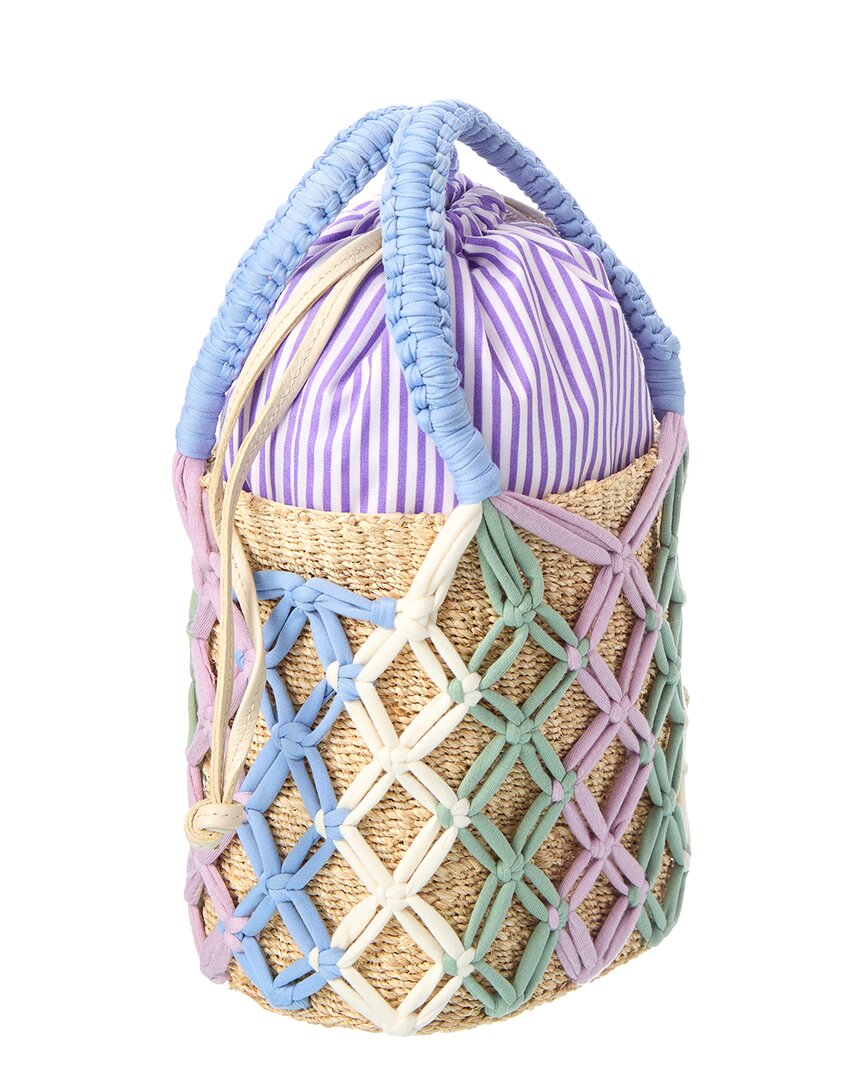 michelle straw bucket tote