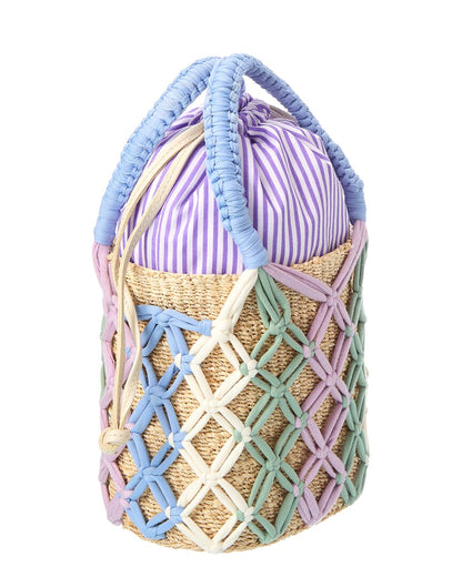 michelle straw bucket tote