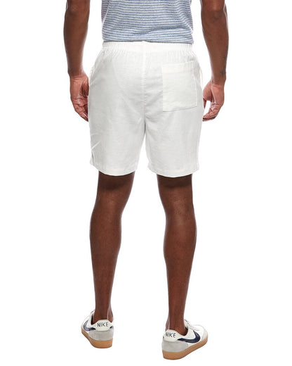 stretch linen-blend short