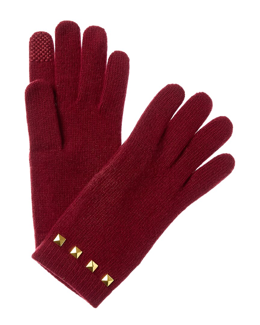 studs on cuff cashmere tech gloves