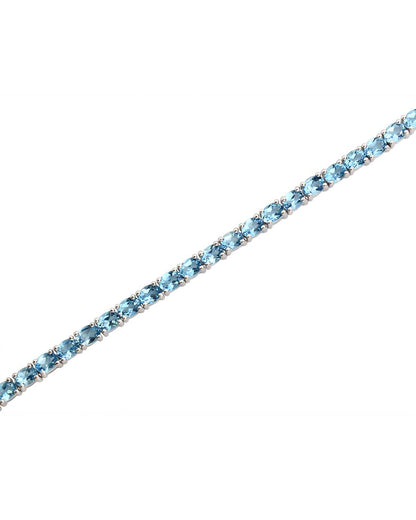silver 7.15 ct. tw. aquamarine bracelet