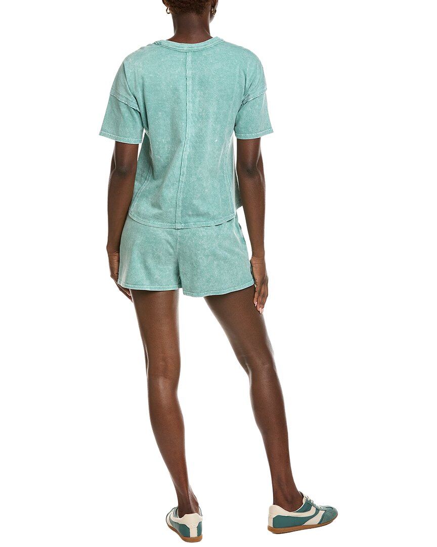 2pc halo snow washed tee shirt & short set