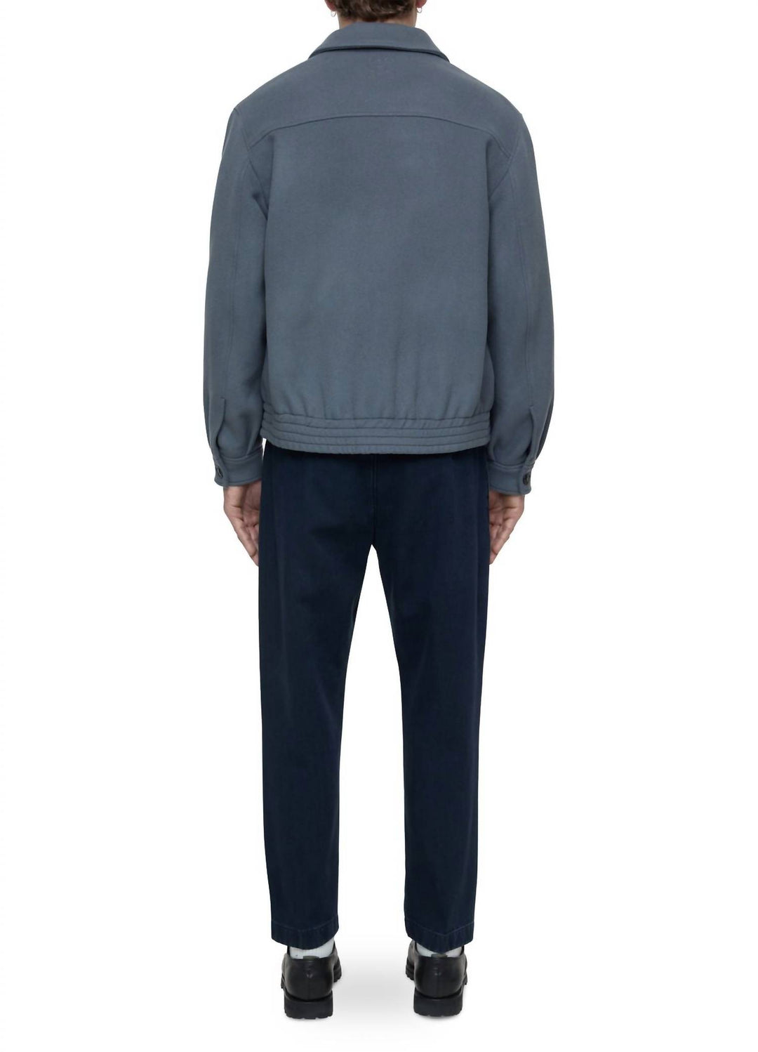 varsity blouson jacket in washed stone