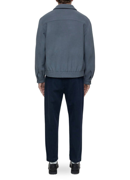 varsity blouson jacket in washed stone