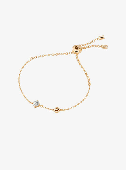 logo & cubic zirconia slider bracelet