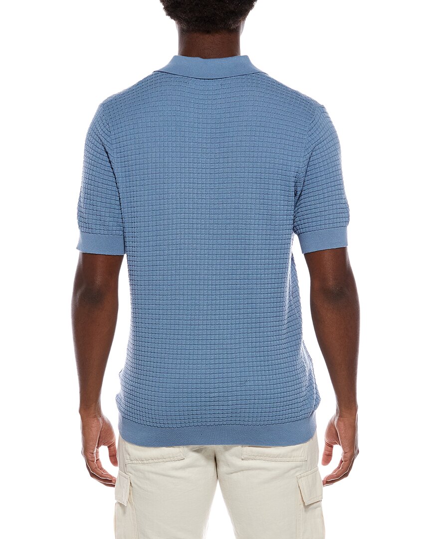 grid stitch polo sweater