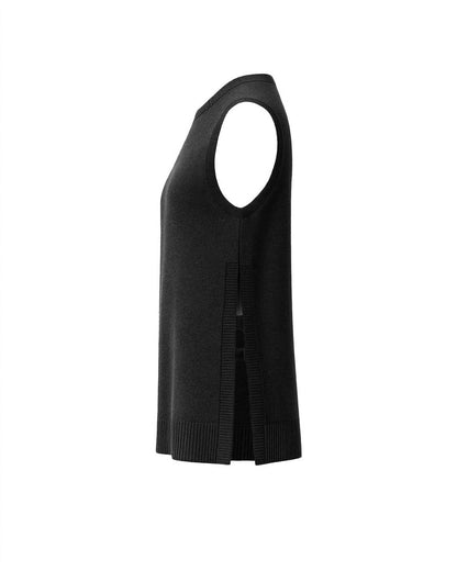 savona side tab vest in black