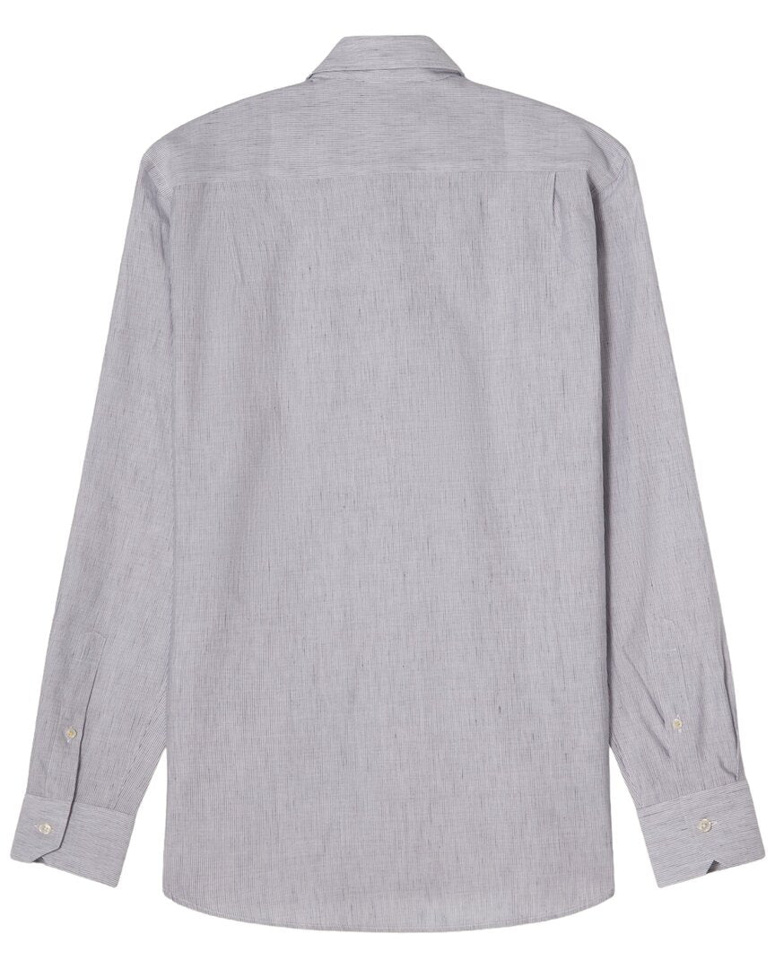 reynolds micro stripe linen-blend shirt
