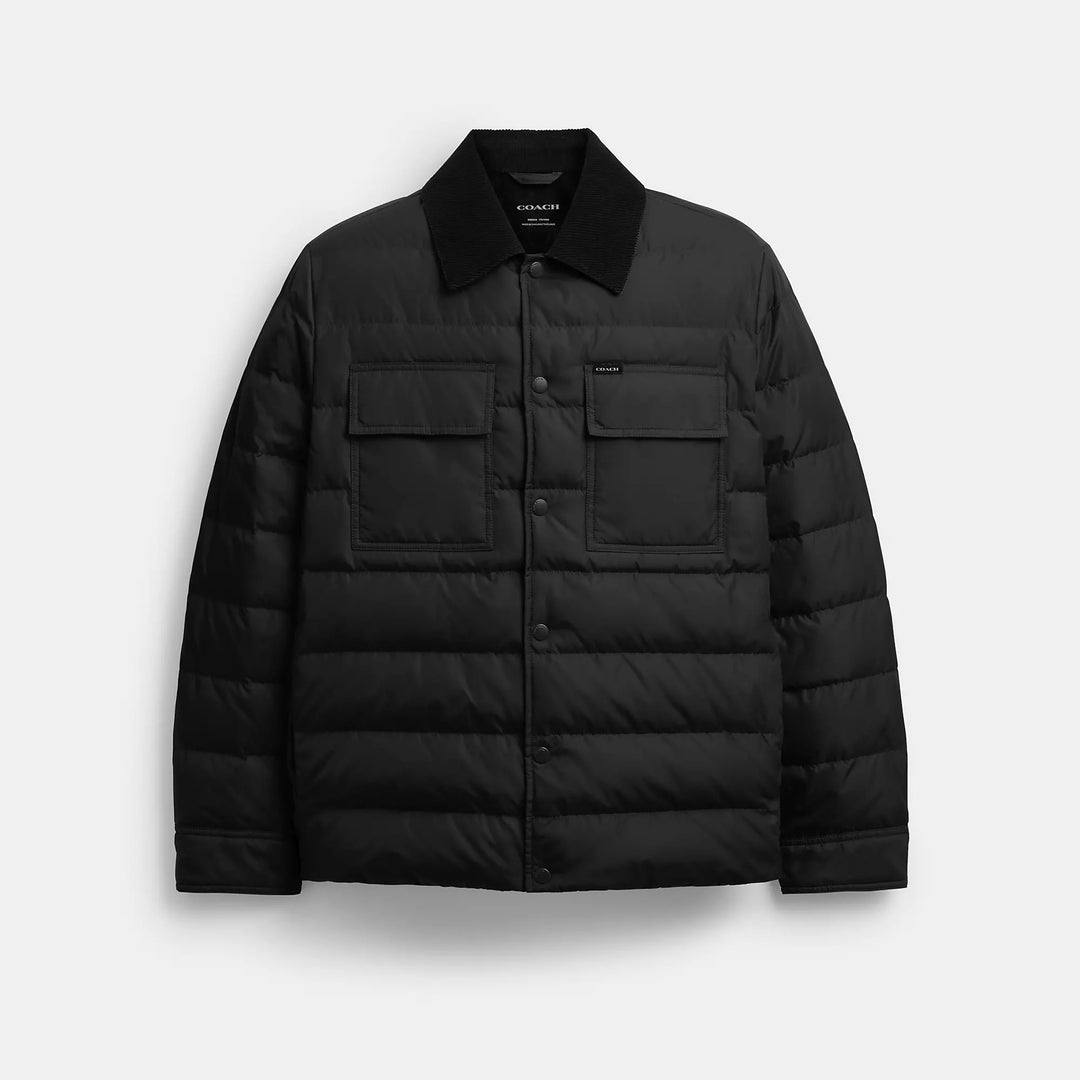 lightweight shirt down jacket in recycled polyester