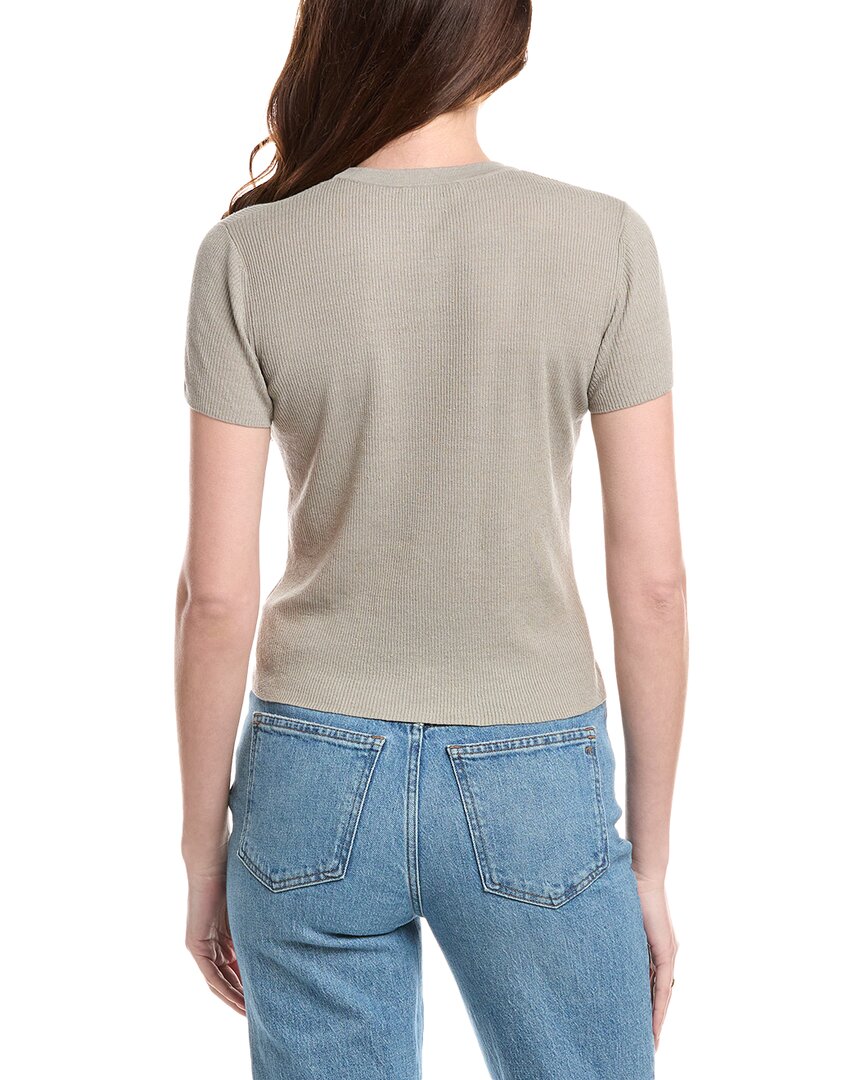 stretch linen-blend t-shirt