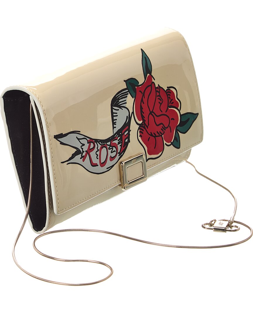 mini buckle patent wallet on chain