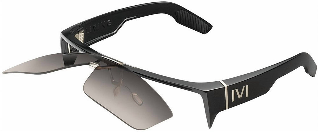 men's living sunglasses in polished black / grey lens
