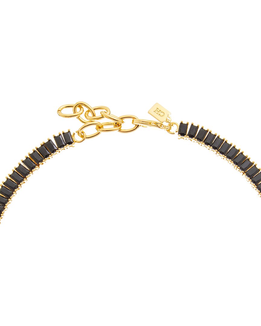 18k plated cz statement necklace