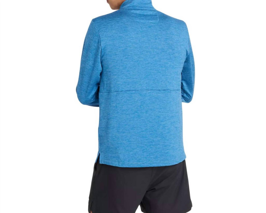 heat grid 1/2 zip jacket in heron blue