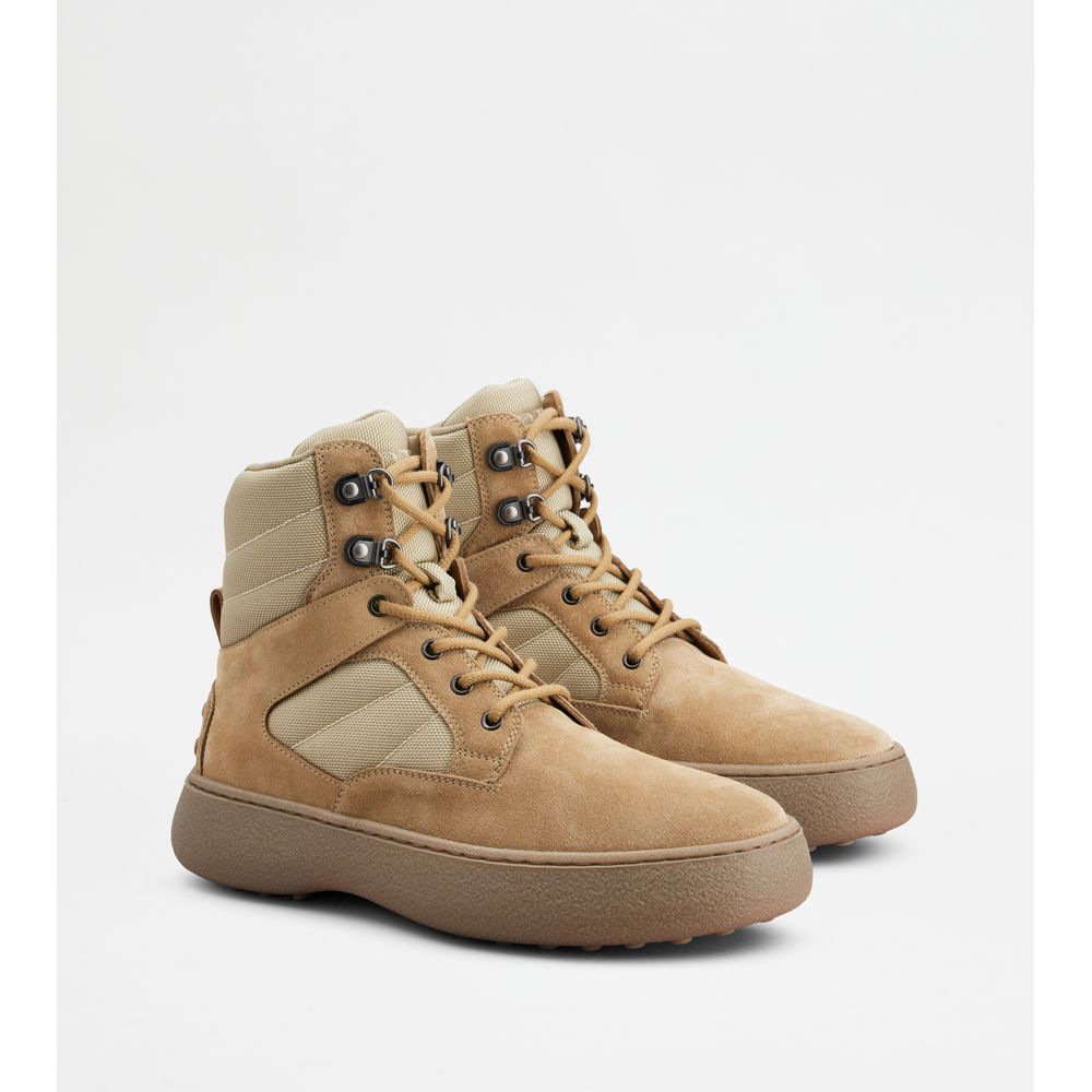 w. g. lace-up ankle boots in suede