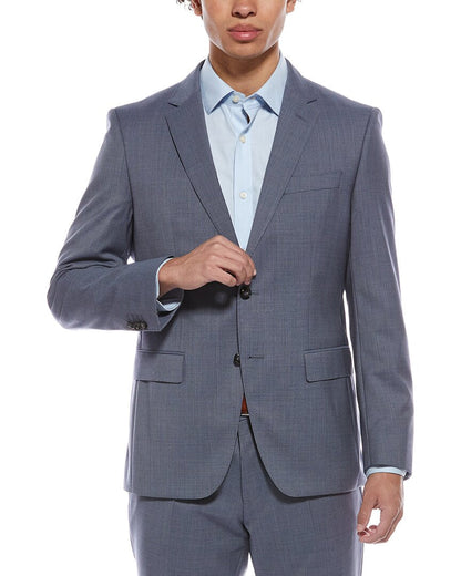 2pc wool suit with flat front pant