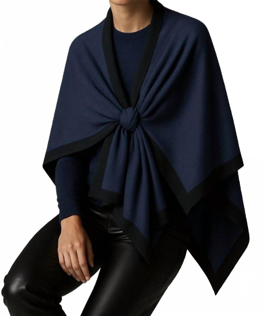 women's portico travel wrap in indigo/black